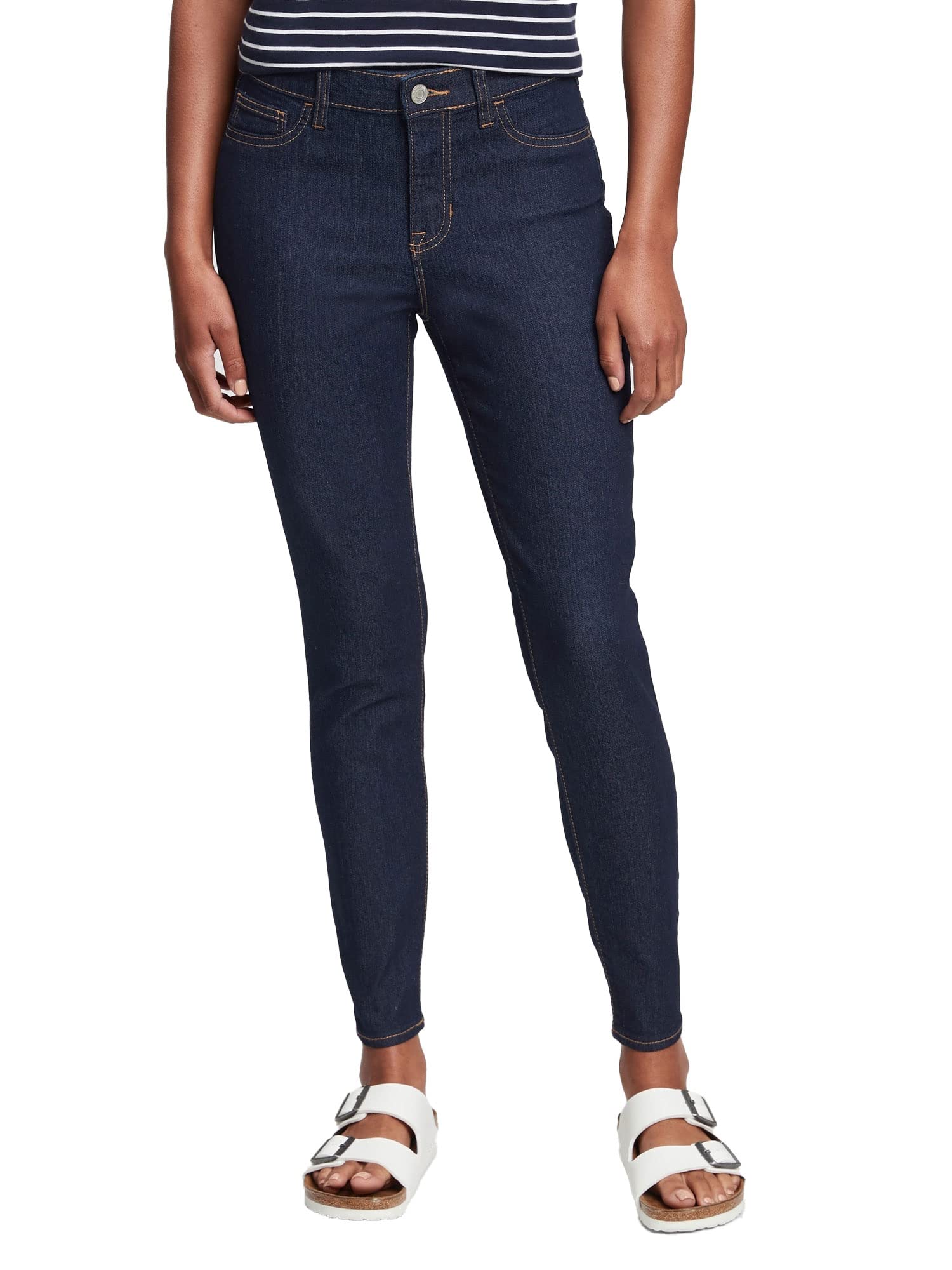 GAP Womens Mid Rise Favorite Jegging Jeans, Dark Rinse, 32 Tall US