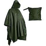 Heavy Duty Rain Poncho for Backpacking, Waterproof Lightweight for Adults, Military, Emergency, Camping, Men, Women