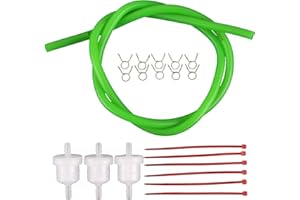 GOOFIT 4mm Inner Diameter Fuel Hose Line with Gas Filter Spring Clips Replacement for Universal ATV Motorcycle Dirt Bike Mope