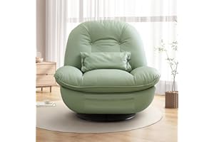 COOSLEEP HOME COOSLEEP Oversized Electric Rocker Recliner Swivel Glider with 43.5‘’ Oversized Sitting Width and 270° Swivel,360° Surround Sound and Breathing Ambient Lighting,Comes with a 3-in-1 Pillow (Cyan)
