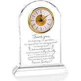 Thank You Gifts Clock for Women, Men, Appreciation Gift for Friends, Coworkers, Teacher - Inspirational Quotes Gifts for Mom, Sister - K9 Crystal Thank You Clock Desk & Home Decor