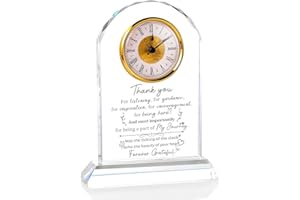 ORNALRIST Thank You Gifts Clock for Women, Men, Appreciation Gift for Friends, Coworkers, Teacher - Inspirational Quotes Gifts for Mom, Sister - K9 Crystal Thank You Clock Desk & Home Decor