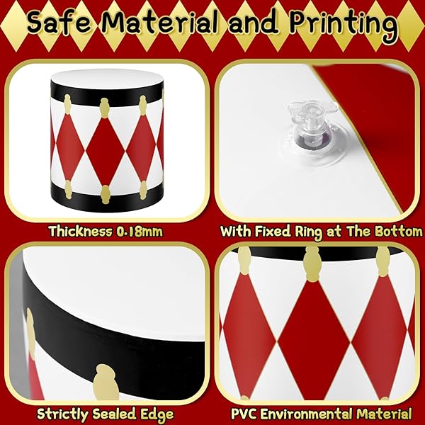 SUMIND 3 PACK CHRISTMAS INFLATABLES DECORATION CHRISTMAS INFLATABLES DRUM DECOR WHITE AND RED DRUM PATIO DECORATIONS XMAS PATTERN HOLIDAY DECOR FOR INDOOR OUTDOOR PATIO GARDEN PARTY SUPPLIES