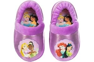 Disney Princesses Encanto Little Mermaid Slippers for Girls - Kids House Shoes Soft Plush Warm Comfy Sandals (Toddler sizes 5-10 / Little Kid sizes 11-12)