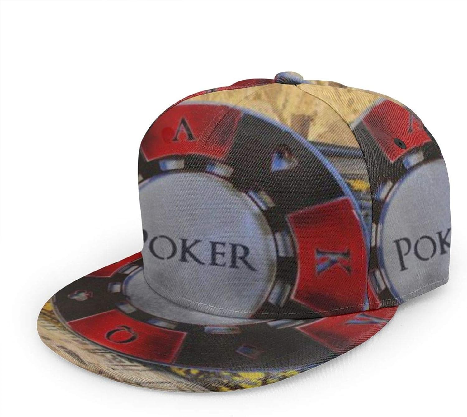 Unisex Fashion Baseball Cap Vintage Poker Chips Gambling 3D Printed