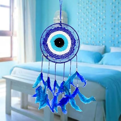 Reiki Crystal Products Evil Eye Dream Catcher Wall Hanging for Positive Energy and Protections 35 x 15 cm Approx