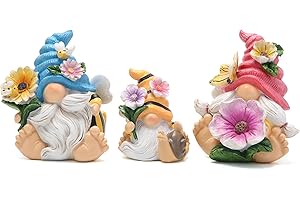Hodao 3 PCS Spring Bumble Bee Gnomes Decorations Honey Bee Family Gnomes Decor Scandinavian Tomte Elf World Bee Day Decorations Summer Outdoor Garden Decor Bee Birthday Gifts for Mom, Grandma, Women