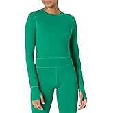 Amazon Essentials Womens Active FormFlex Buttery Soft Long Sleeve Slim Fit Crop Layering Workout Top