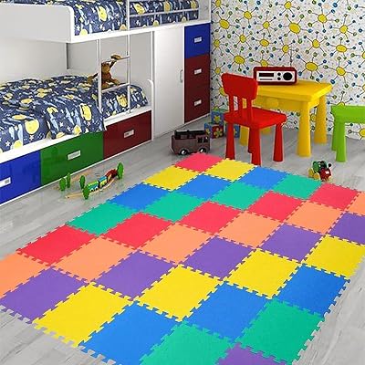SAFRI Interlocking EVA Foam Play Mat 10 Mats 29cm 8mm Multicolour