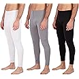 Real Essentials 3 Pack: Men's Thermal Underwear Base Layer Fleece Lined Pants with Fly - Long John Bottom(Big & Tall)