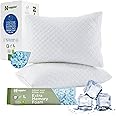 Nappler Cooling Pillow for hot Sleepers - Bed Pillows Queen Size Premium Set of 2 - Adjustable Shredded Memory Foam - Medium to Firm Pillows for Back, Stomach & Side Sleepers -Washable Cover