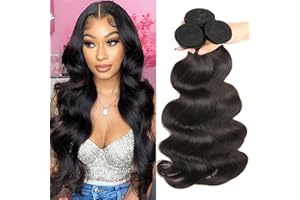 Body Wave Human Hair Bundles Brazilian Virgin Hair Weave 3 Bundles 12A Grade Unprocessed Human Hair Extensions Natural Black 