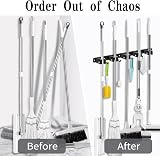 AceMining 5 Holders 4 Hooks Wall Mount Broom Organizer Stainless Steel view 5