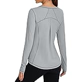BMJL Womens Long Sleeve Workout Tops UPF 50+ Sun Protection Shirt Hiking Athletic Gym Clothing(M,Grey)