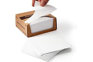 AVANT GRUB Restaurant-Grade Hamburger Patty Paper 1000 Pack - HAMBURGER MEAT NOT INCL. Non-Stick, Waxed Food-Grade Deli Squares 4.75 x 5in. Microwave and Freezer Safe For Ground Beef, Turkey and Burger Patties