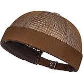 DIYDECAL Mens Mesh Brimless Cap,Summer Skullcap Docker Beanie Hat