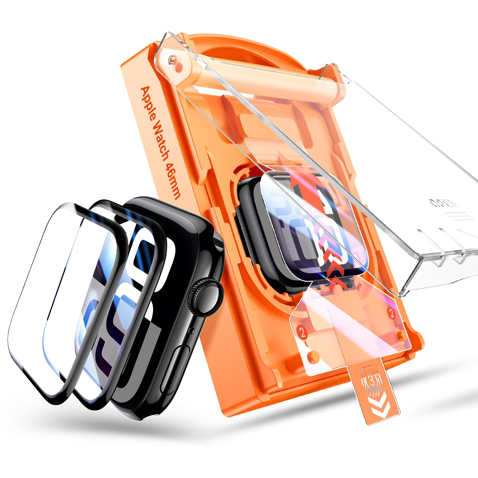 Photo 1 of Tensea 2Pack for Apple Watch Series 10 Screen Protector 46mm 42mm Accessories, Protective Soft Film with Installation Kit, for iWatch Series 10 46 mm 42 mm