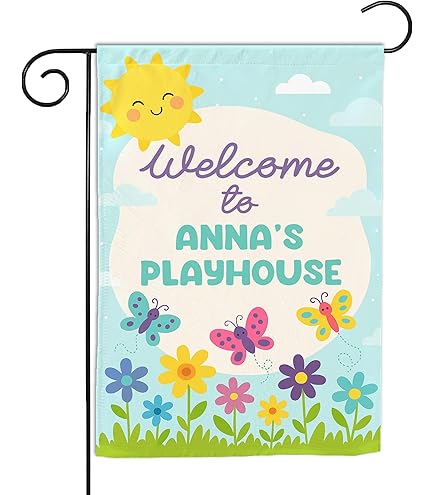 thumbnail image 2 of Playhouse Rules Garden Flag, Funny Neutral Colors Kuwait 2 of 13