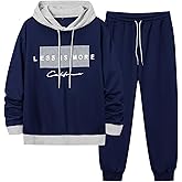 LecGee Men's 2 Piece Outfits Hoodie Sweatshirt Elastic Waist Joggers Sweatpants Casual Athletic Tracksuit Sweatsuit Set