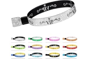 COMFLORA 100 Pcs VIP Cloth Event Wristband, Disposable VIP Wristbands for Events, Colored VIP Wristbands Events,for Lightweight Concert,Club Entrance Wrist Strap Party Wristband Event (Color : Silver)