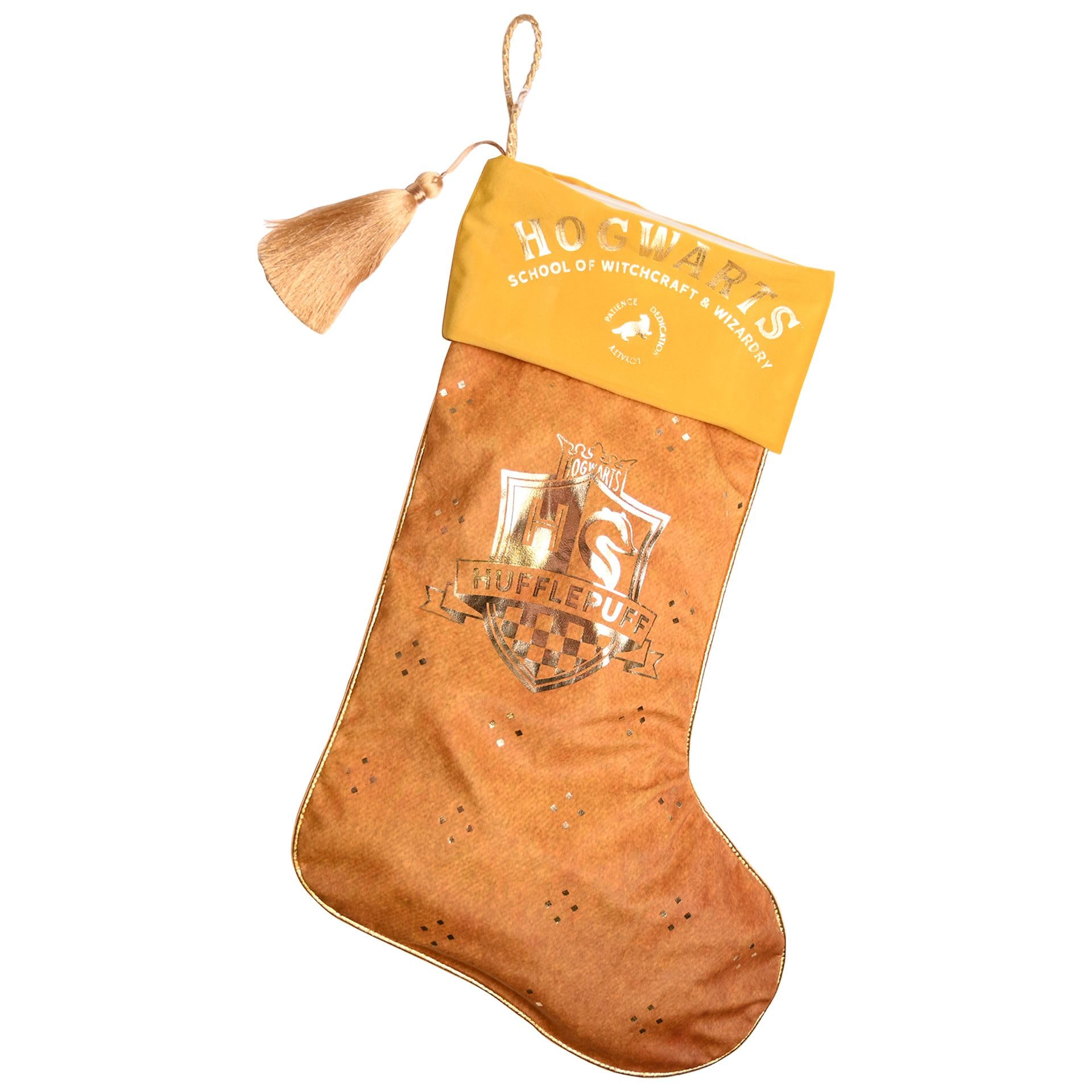Widdop Harry Potter Hufflepuff Alumni Christmas Stocking For Presents 55cm Xmas Gifts Hanging Kids Gift Yellow