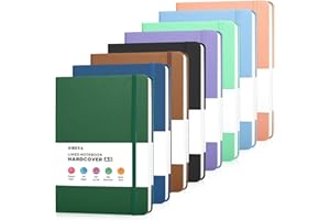 OMEYA Lot de 8 carnets lignés pour le travail, papier épais de 100 g/m², 14,5 x 21,1 cm, A5 ligné en vrac, journal en cuir po