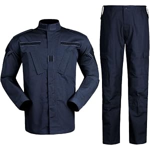 LDZDGD Men's Tactical Shirt and Pants Set, Ripstop Poly-Cotton Outdoor Training Clothing for Airsoft Paintball Hiking