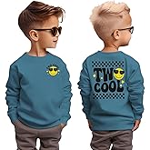 GLIGLITTR Two Cool Birthday Sweatshirt 2nd Birthday Boy Outfits 2 Year Old Toddler Boys Second Bday Party Long Sleeve Shirts