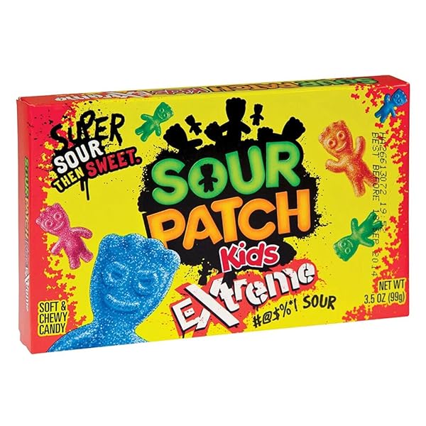 SOUR PATCH KIDS EXTREME SOUR SOFT & CHEWY GUMMY CANDY, 3.5 OZ BOX