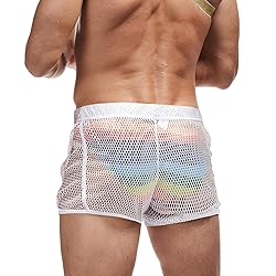 FIROTTII Mens Mesh Shorts Sexy Boxers See Through