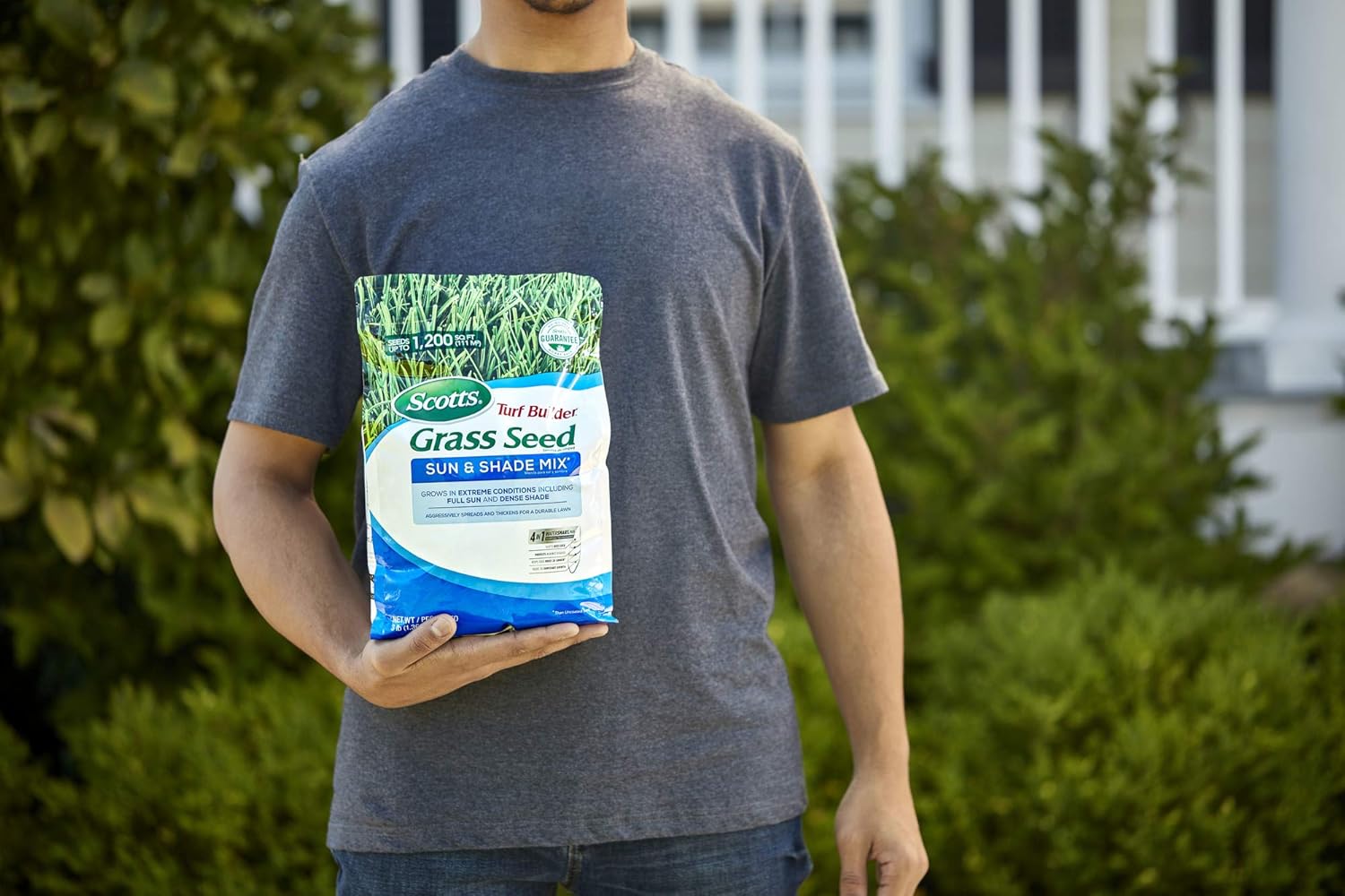 Scotts Turf Builder Grass Seed Sun and Shade Mix, 3 lb. - Grows in Extreme Conditions Including Full Sun and Dense Shade - Seeds up to 1, 200 sq. ft. : Grass Plants : Garden & Outdoor