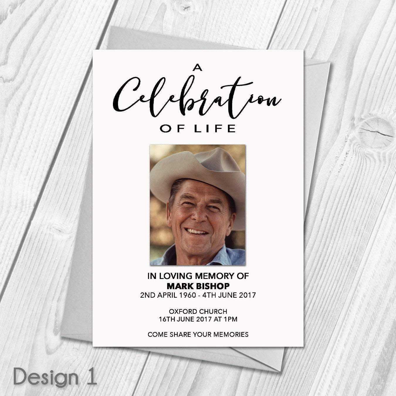 Personalised Funeral Invitations Memorial Service Announcement