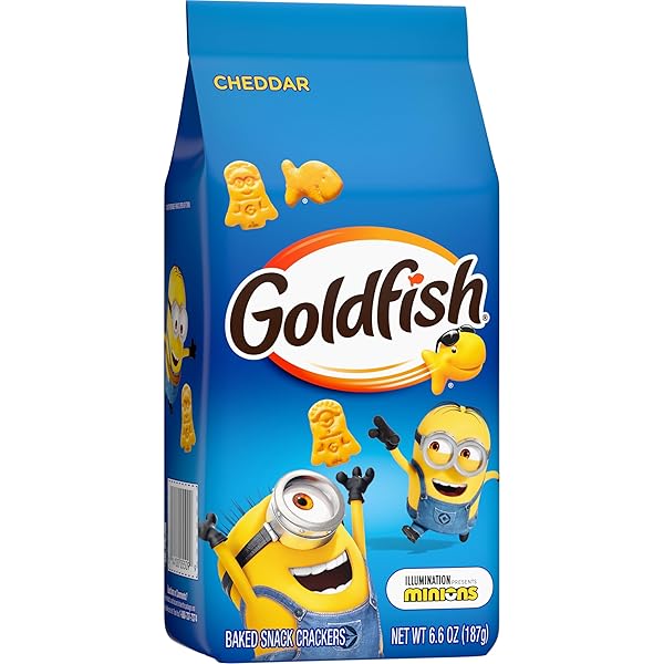 GOLDFISH MINIONS SHAPED CHEDDAR CRACKERS, 6.6 OZ BAG