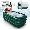 INFLATOAST Portable Bathtub Adult,Ice Bath Tub For Athletes,Inflatable Bathtub Including Air Pump,Easy To Inflate＆Drainage,Cold Plunge Tub,Portable Tub For Home SPA,Hot Bath＆Ice Bath (green)