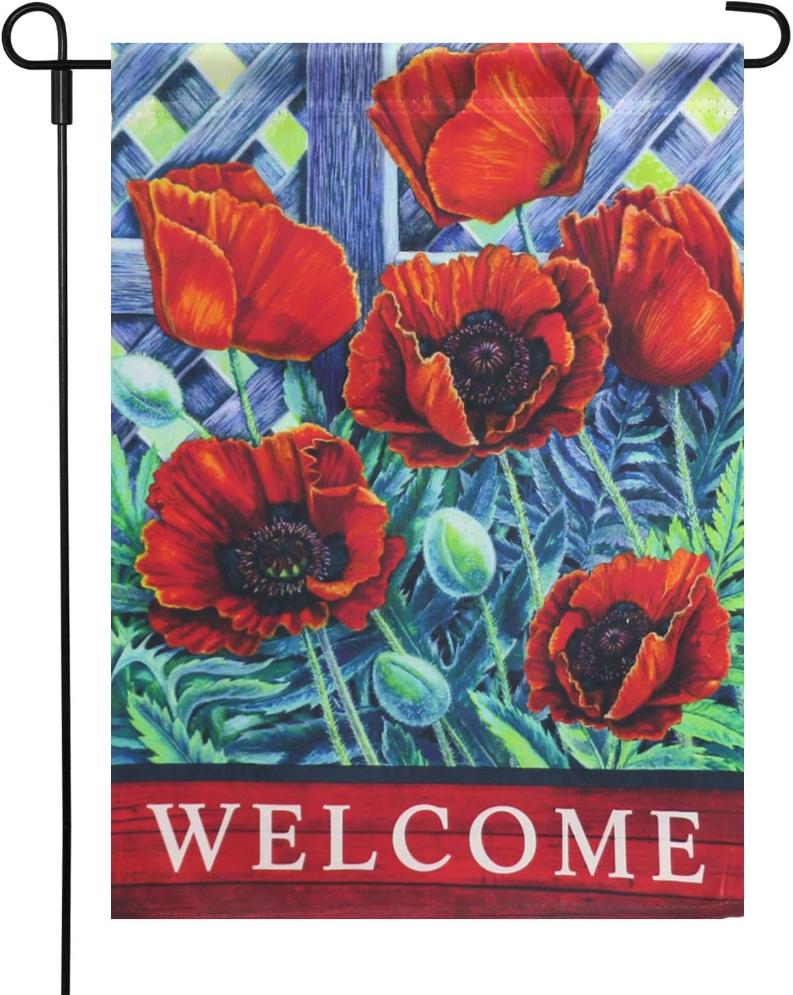 LAYOER Home Garden Flag 13 x 18 Inch House Decorative Colorful Spring Summer Flowers Welcome 12 x 18 Inch