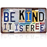 CHCdecor Vintage Be Kind It Is Free Wall Decor License Plate Metal Sign Tin Signs,12x6 Inch Aluminum