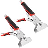 MAXPOWER 10" Flat Jaw Locking Sheet Metal Clamps, Soft Grip Handle, 2-Pack | Wide Flat Jaws, Adjustable Pressure, One-Hand Release, Metalworking &amp; General Repair