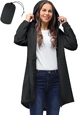 33,000ft Waterproof Womens Rain Jacket Lightweight Hooded Packable Black M