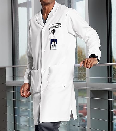 Personalized Embroidered Lab Coat for Men 42 Inch Add Your Name