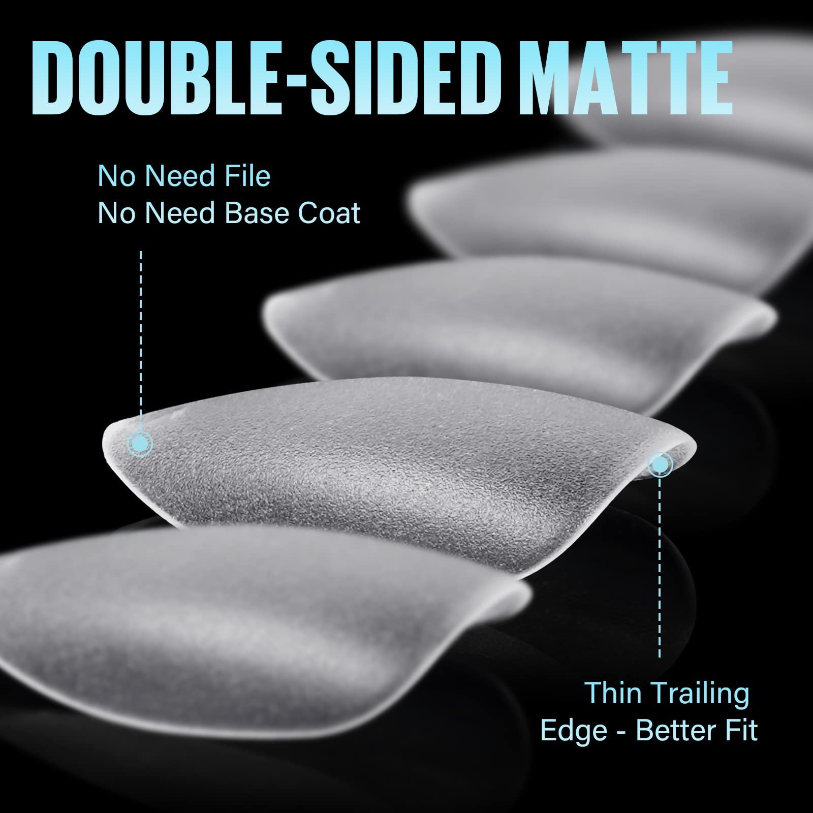 TOMICCA Short Almond Nail Tips - 450Pcs Acrylic Nail Tips Kit, 15 Sizes Pre Buffed Almond False Tips, Full Cover Double-sided Matte Nails for Nail Art Extension Press on Nails - Image 2