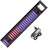 LIMETA Smart Rechargeable Battery Charger for AA AAA Batteries, Professional Fast Charger with LCD Display, Independent Charging Slots, Cycle Activation Discharge Function, Universal Charger (24)