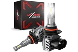 Laxmas 9005/HB3 Powersports Bulbs for ATV/UTV, 18000LM 70W 600% Super Brightness, 6500K Cool White, Plug and Play, Wireless Mini Size Powersports Bulbs for ATV/UTV with Cooling Fan, Pack of 2