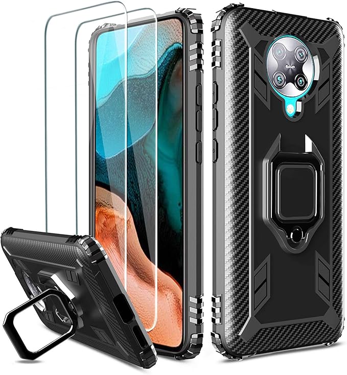 Milomdoi Case With 2 Pack Cover For Xiaomi Poco F2 Pro Case With Hd Tempered Glass
