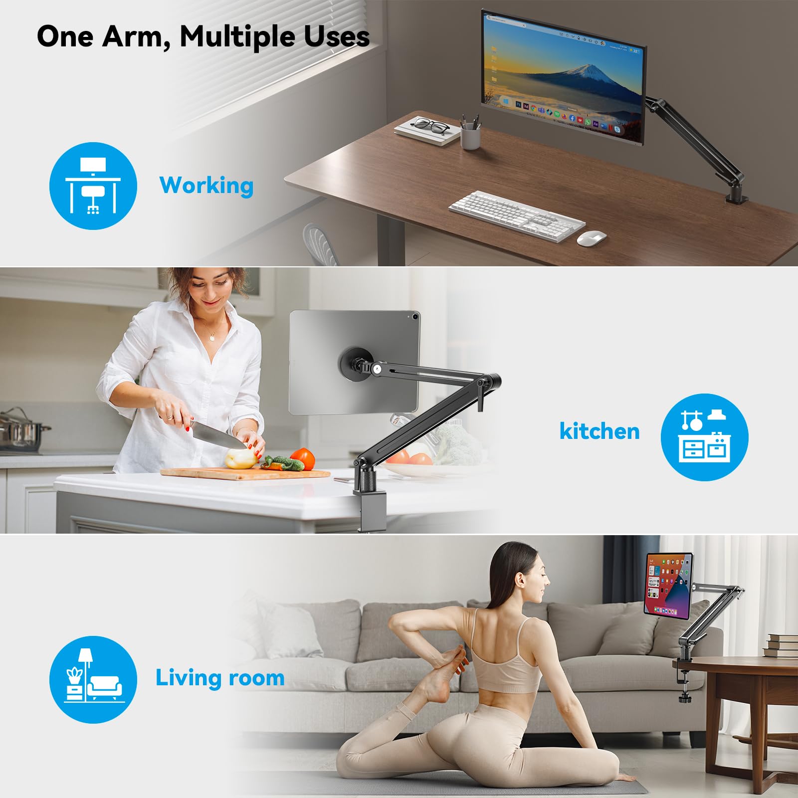 Jakeko Strong Magnetic Portable Monitor Desk Clamp - 75mm VESA Mount 4.7