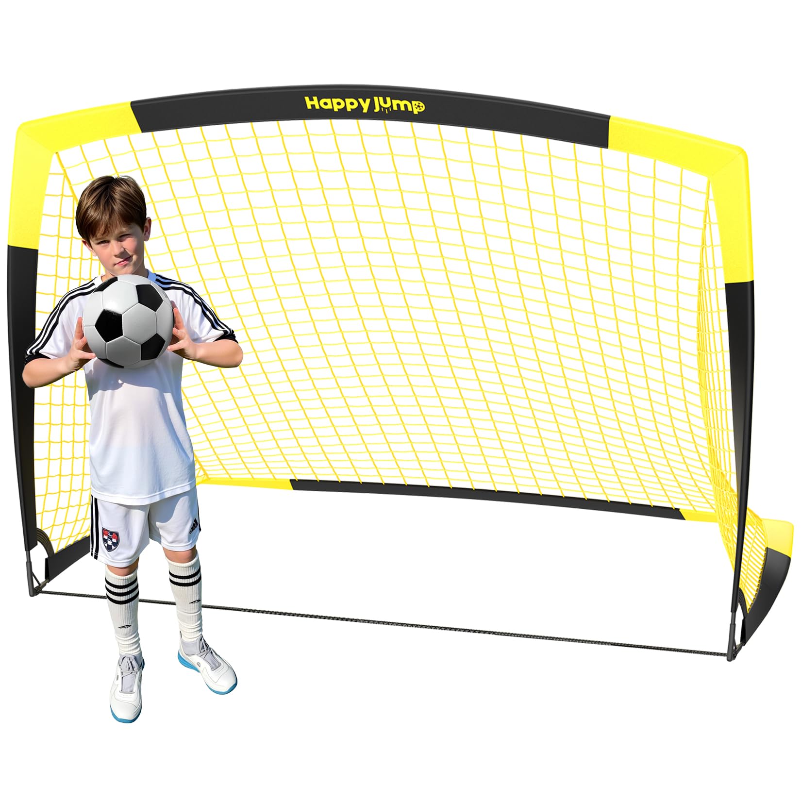 Happy Jump Portable Pop Up Football Goals | Weatherproof Football Nets – 7x5FT Single Pack for Garden & Outdoor Training — image 1