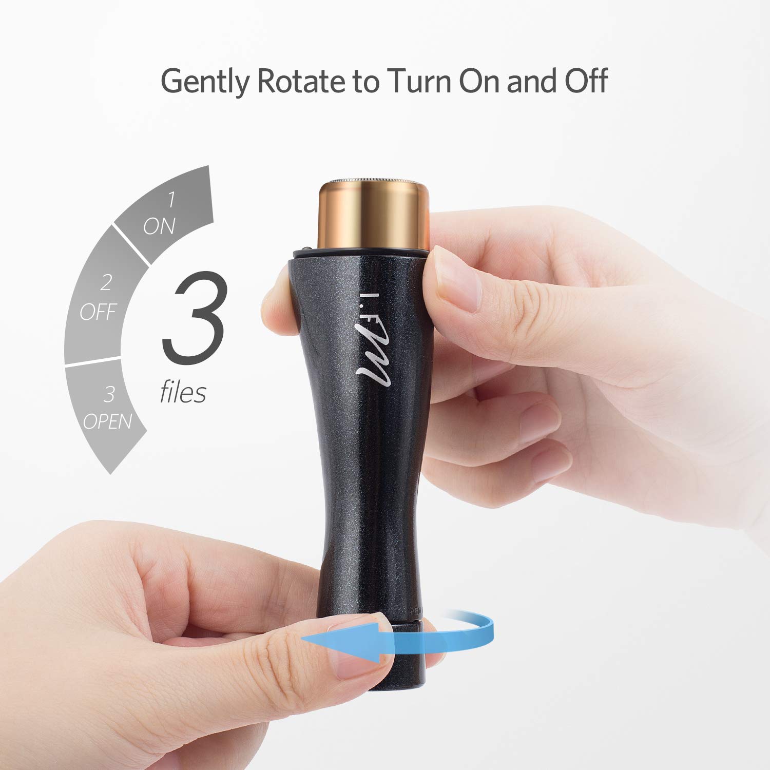 Damenrasierer für Gesicht, Gesichtshaarentfernerelektrischer schmerzloser Elektrorasierer mit LED-Licht, Sterne-Schwarz