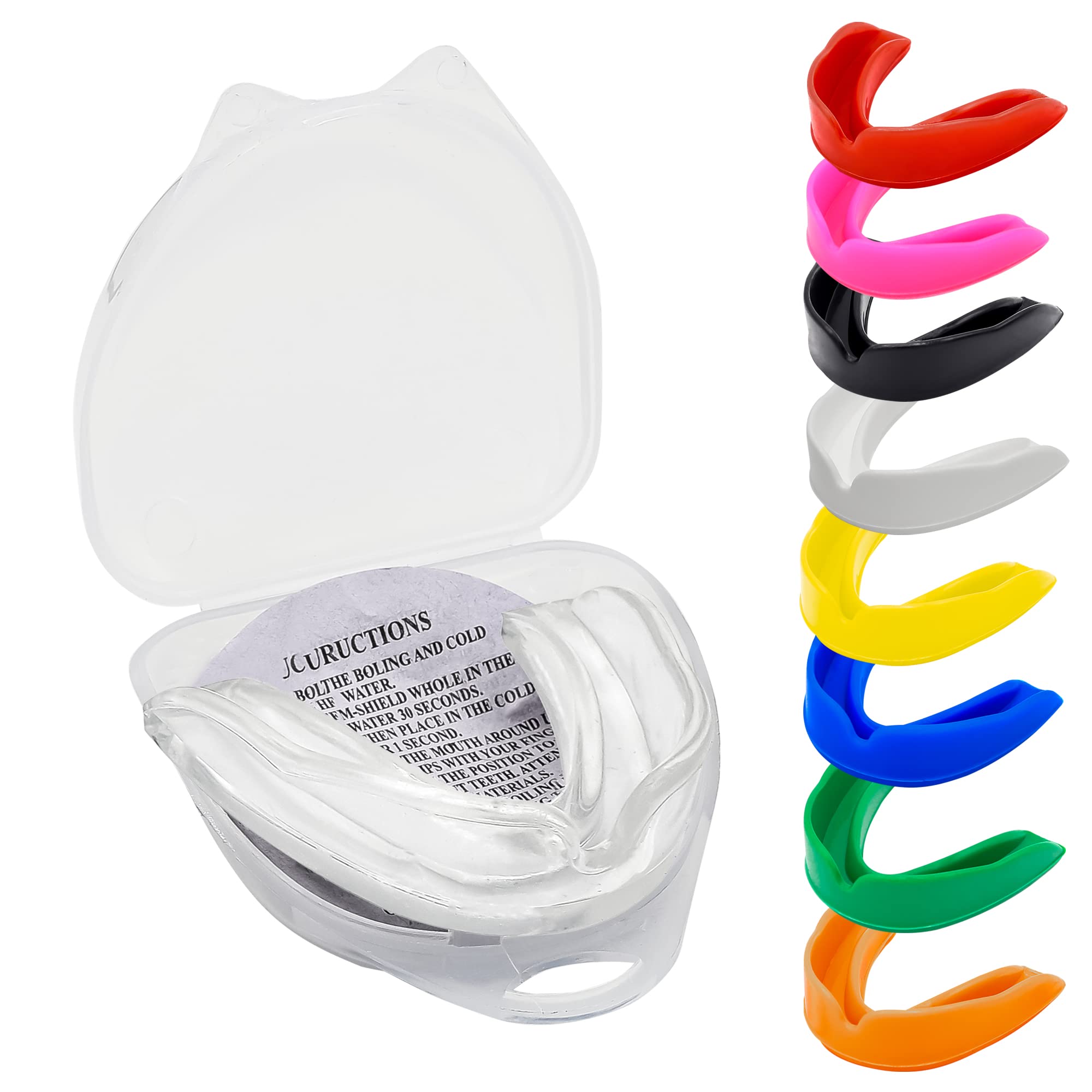 TrySalar Mouthguards for Rugby Boxing Sports Gum Shield Adult Senior Professional Mouth Guard Jaw Protection Case Martial Arts Judo Karate MMA Muay Thai Hockey Football Lacrosse Men Women(Transparent) — image 1