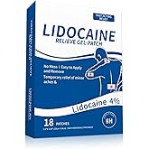 ifory Lidocaine Patches, 18 Count Pain Relief Gel Patches Maximum Strength for Back Knee Neck Joint Muscle, 4% Lidocaine Pain Relieving Patch Extra Strength