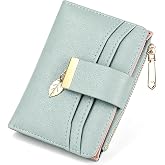 Lapensa Wallets for Women- RFID Blocking- Soft PU Leather Bifold Coin Zipper Pocket Purse-Small Wallet Women Card Holder with ID Window (Green)