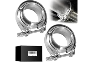 COROTC 3 inch V Band Clamp with Flange Male Female - 2PCS 304 Stainless Steel Quick Release V Band Clamp Exhaust For Turbo, Downpipes, Exhaust Systems(3.0")
